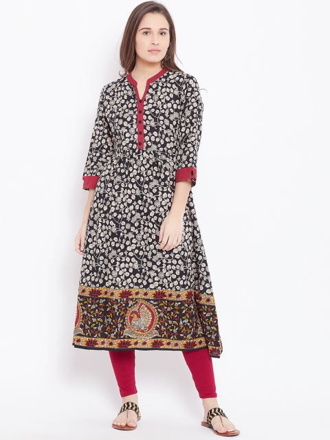 

Anahi Women Black & Beige Printed A-Line Kurta