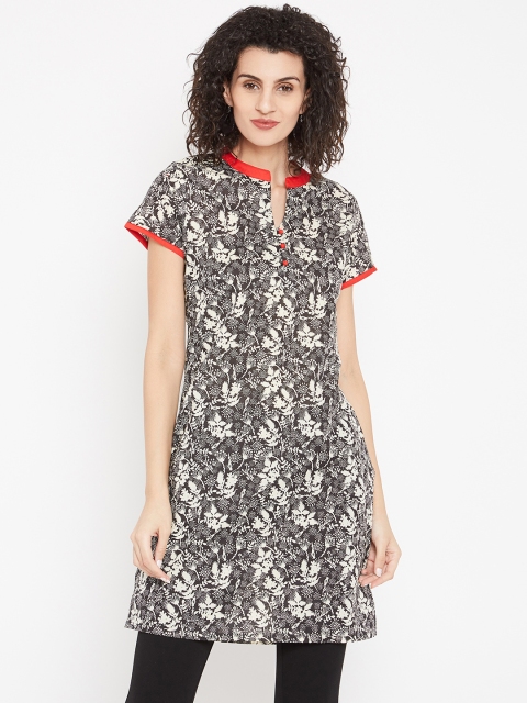 

Karigari Women Black & Beige Printed Straight Kurta