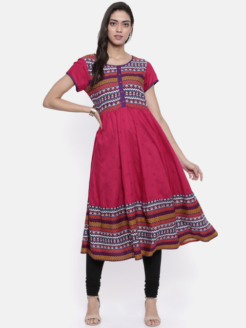 

Anahi Women Magenta Printed A-Line Kurta