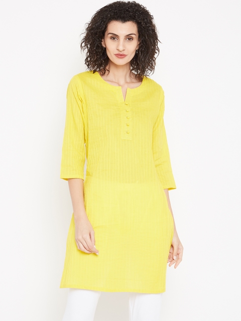 

Karigari Women Yellow Solid Straight Kurta