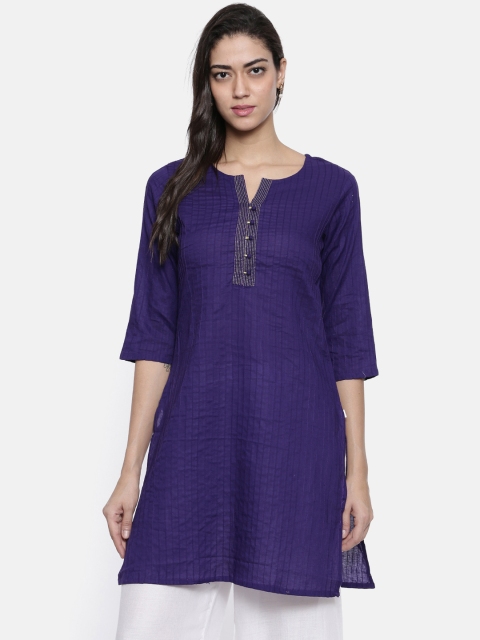 

Karigari Women Purple Solid Straight Kurta
