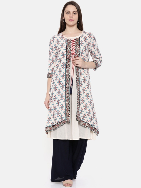 

Anahi Women Off-White Printed A-Line Kurta