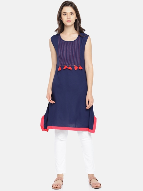 

Bronz Women Navy Solid Tunic, Navy blue