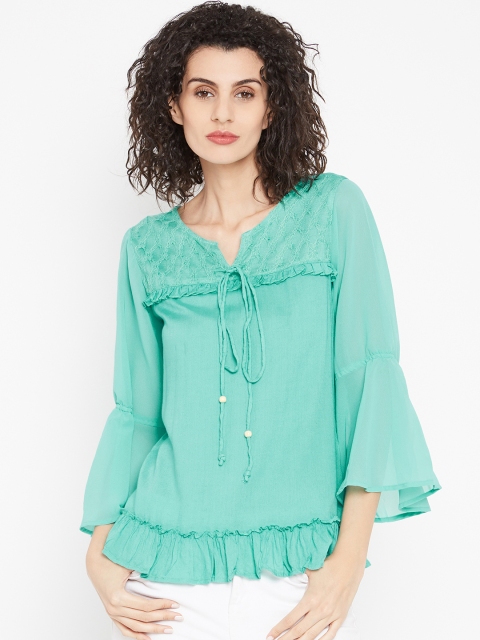 

Bronz Women Sea Green Solid Top