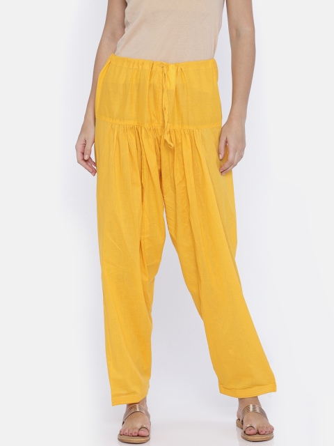 

Karigari Women Yellow Solid Salwar