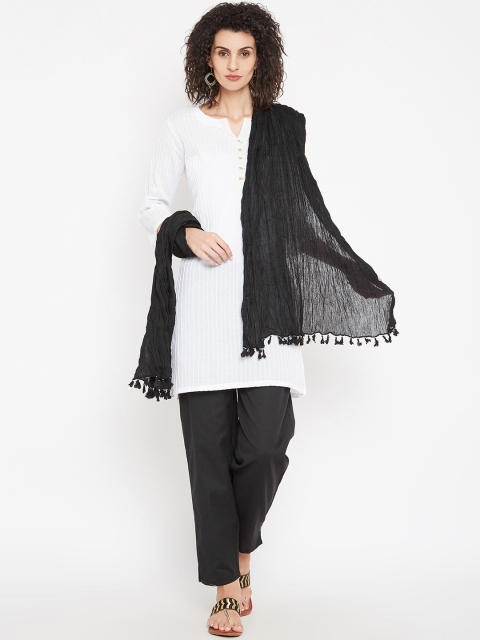 

Karigari Black Solid Dupatta