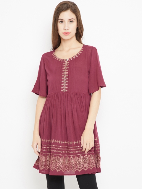 

Bronz Magenta Printed Tunic