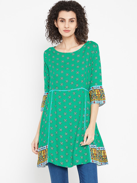 

Bronz Green Printed Tunic
