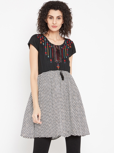 

Bronz Black & White Embroidered Tunic