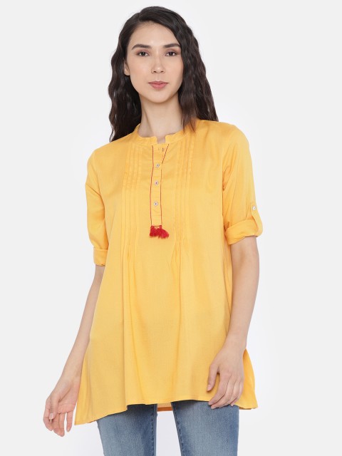 

Bronz Yellow Solid Tunic