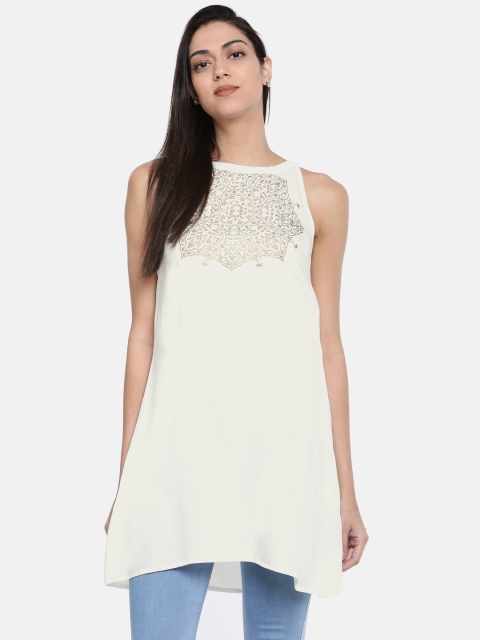 

Bronz Women Off-White Printed Tunic