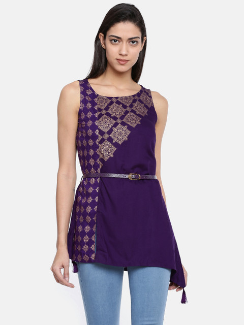 

Bronz Purple Printed Tunic