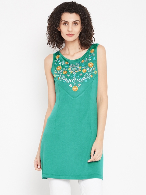

Bronz Green Embroidered Tunic