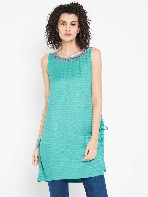 

Bronz Sea Green Self-Design Tunic