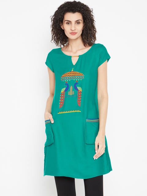 

Bronz Green Printed Tunic