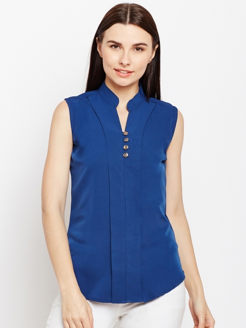 

Purple Feather Women Blue Solid Top