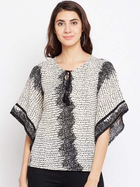 

Ruhaans Women Off-White Printed Kaftan Top