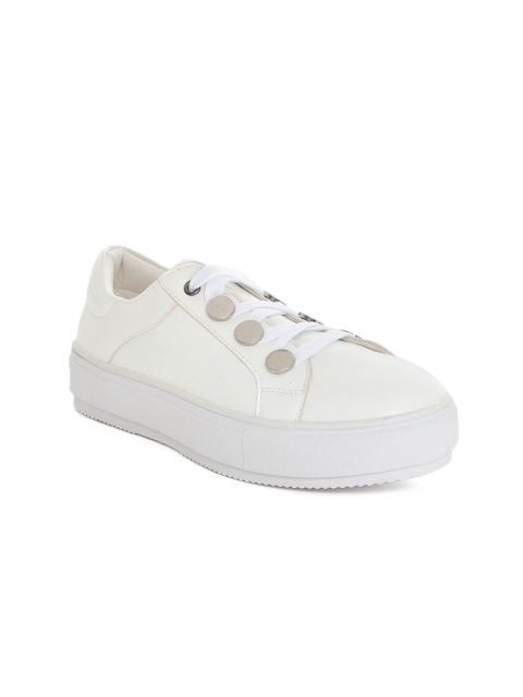 

Carlton London Women White Flatform Sneakers