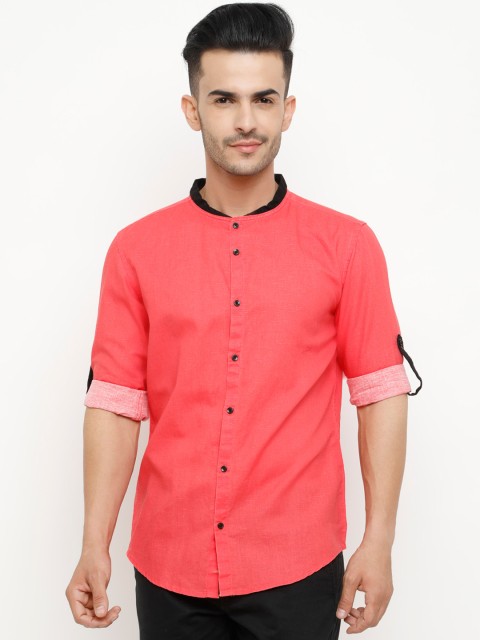

WITH Men Coral Smart Slim Fit Solid Casual Shirt