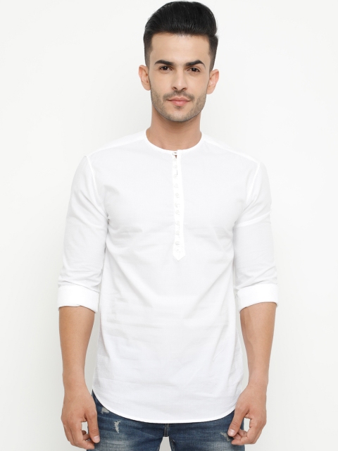 

WITH Men White Smart Slim Fit Solid Casual Shirt