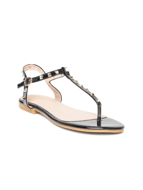 

Carlton London Women Black Studded T-Strap Flats
