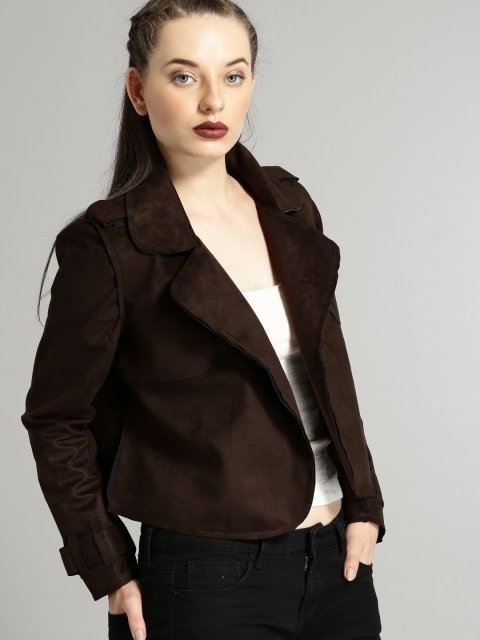

Roadster Women Brown Solid Tailored Jacket
