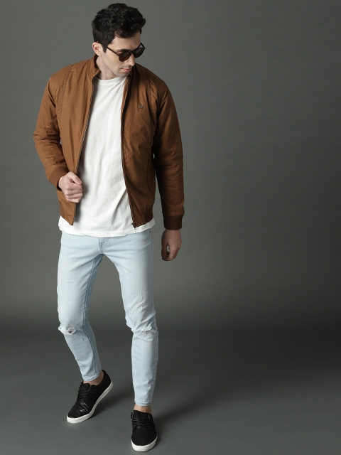 

Roadster Men Brown Solid Bomber Jacket