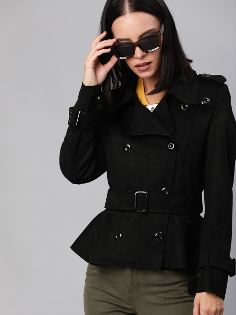 

Roadster Women Black Solid Tailored Jacket with Button Fastening