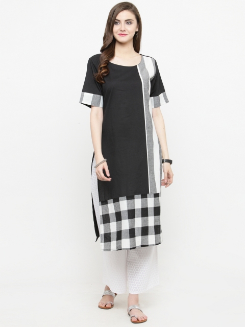 

Varanga Women Black Striped Straight Kurta