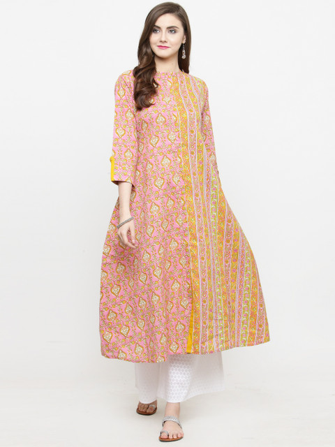

Varanga Women Pink Printed A-Line Kurta