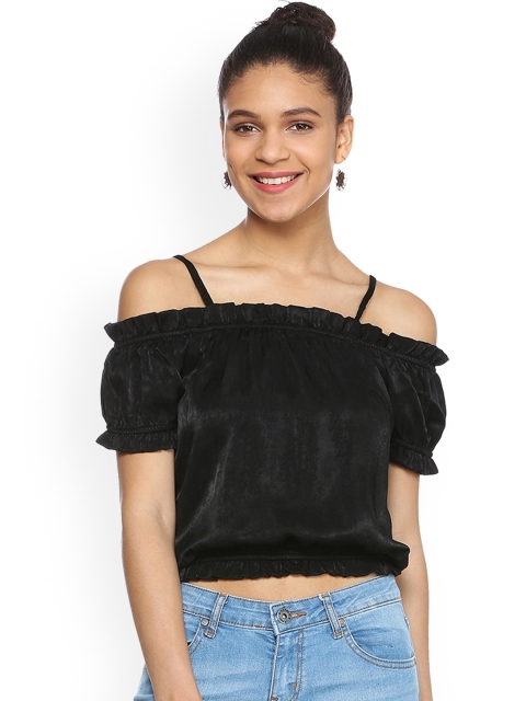 

People Women Black Solid Top