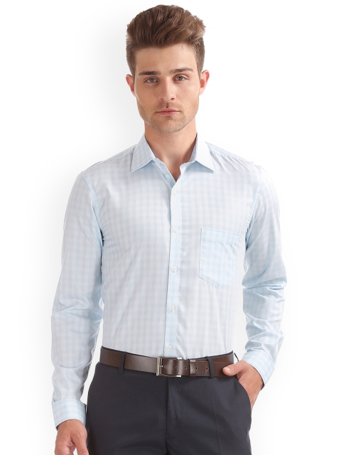 

Excalibur Men Blue Slim Fit Checked Formal Shirt