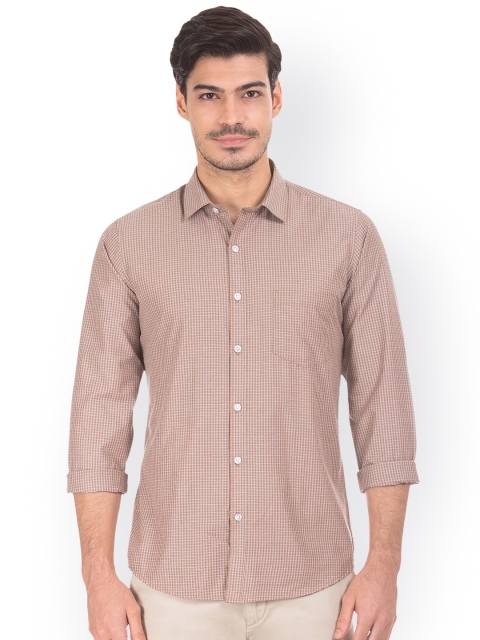 

Excalibur Men Brown Slim Fit Checked Casual Shirt