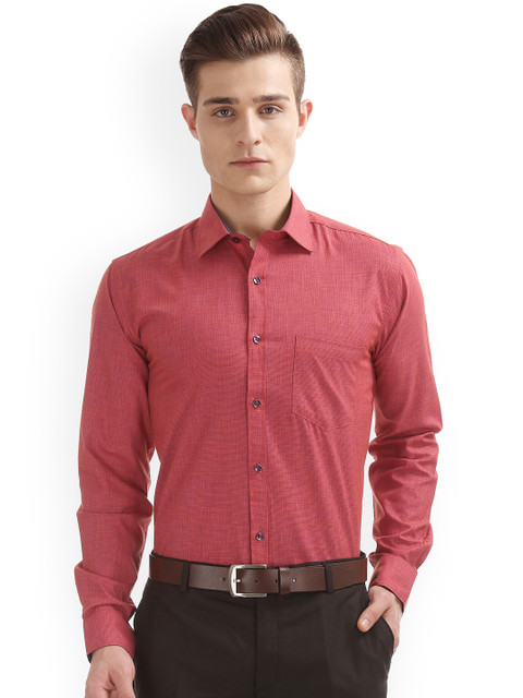 

Excalibur Men Coral Slim Fit Self Design Formal Shirt