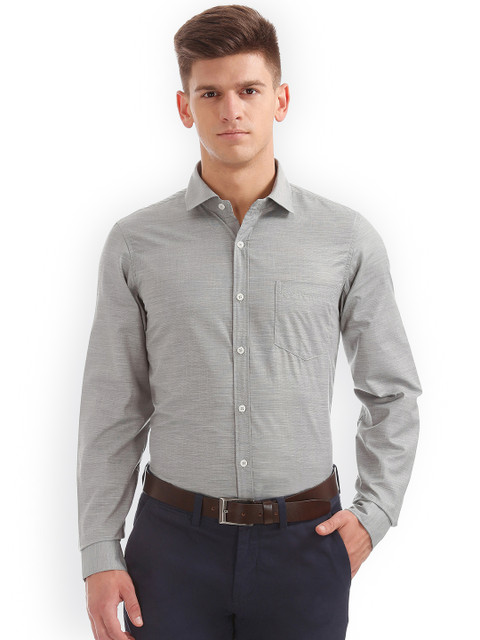 

Excalibur Men Grey Slim Fit Solid Formal Shirt