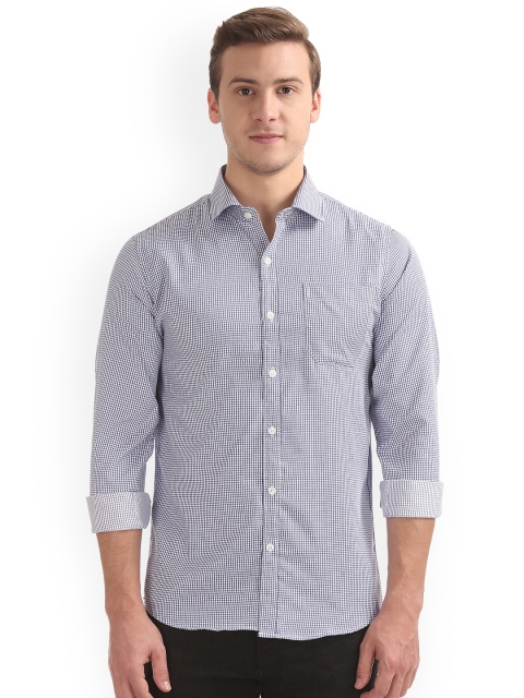

Excalibur Men Blue Slim Fit Checked Formal Shirt