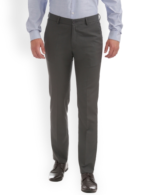 

Excalibur Men Grey Slim Fit Solid Formal Trousers