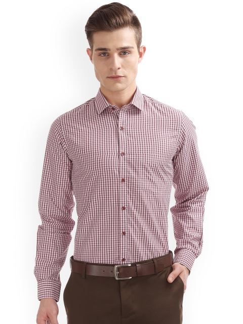 

Excalibur Men Maroon Slim Fit Checked Formal Shirt