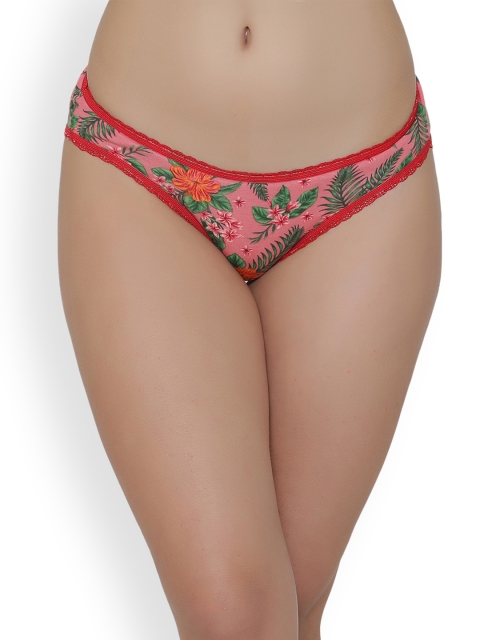 

Clovia Women Pink & Red Printed Bikini Brief PN2452P14XL