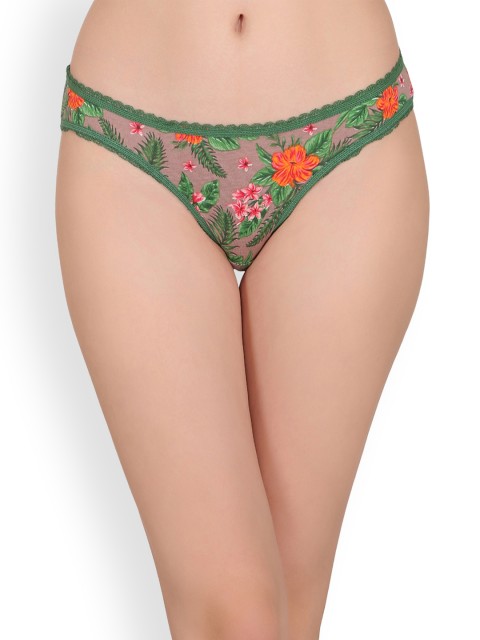 

Clovia Women Green & Orange Printed Bikini Brief PN2448P11XL
