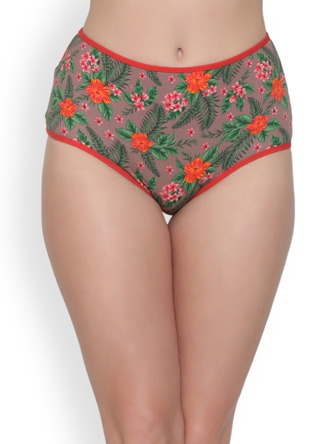 

Clovia Women Green & Pink Printed Hipster Brief PN2437P11XL