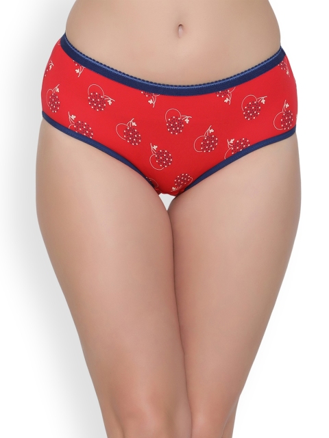 

Clovia Women Red & Navy Printed Hipster Brief PN2479P04XL