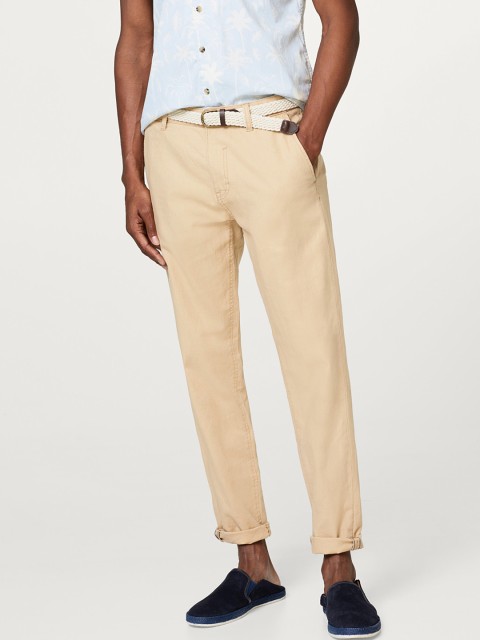 

ESPRIT Men Beige Relaxed Fit Solid Regular Trousers