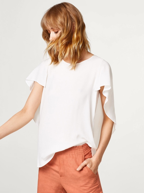 

ESPRIT Women White Solid Cape Top