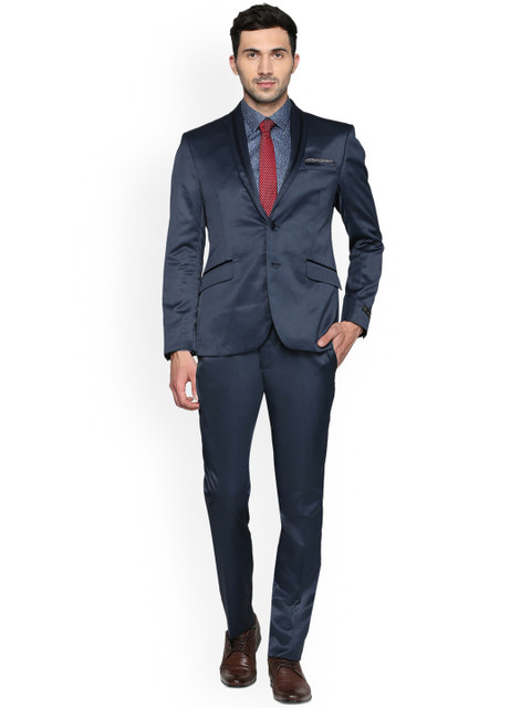 

naV Dot Men Blue Single Breasted Slim Fit Suit