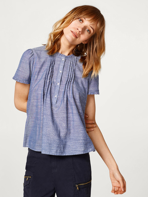 

ESPRIT Women Blue Printed Top