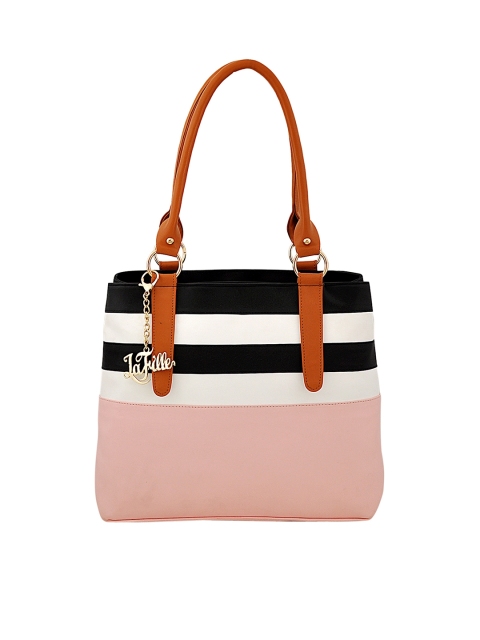 

LaFille Pink & White Striped Handheld Bag