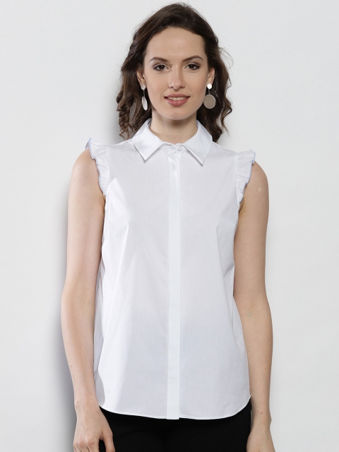 

DOROTHY PERKINS Women White Regular Fit Solid Casual Shirt