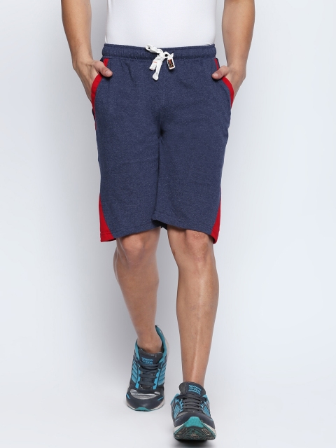 

FiTZ Men Blue Solid Regular Fit Sports Shorts