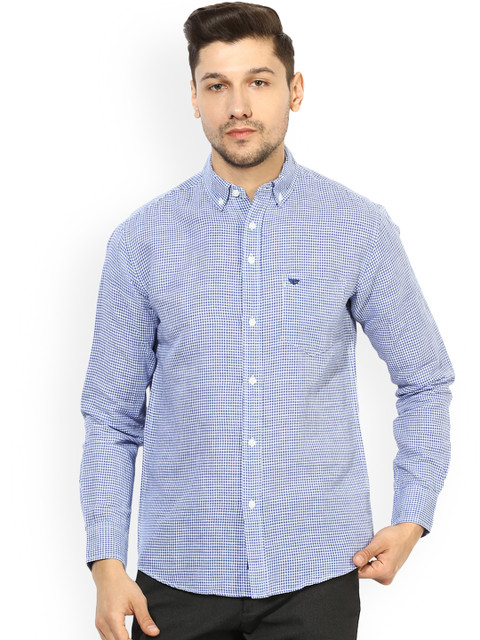 

Red Tape Men Blue & White Regular Fit Printed Casual Shirt